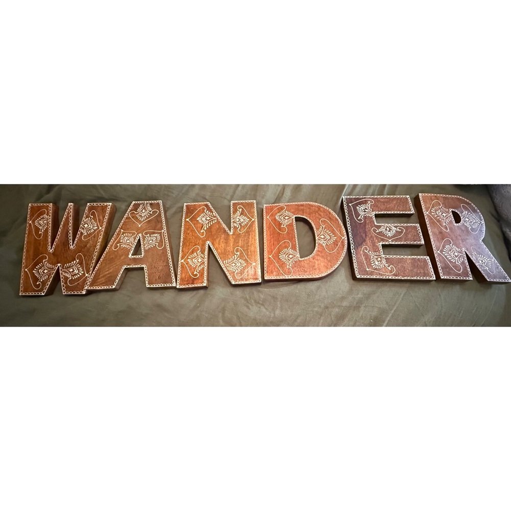 Decorative Wooden Letters with Intricate Design